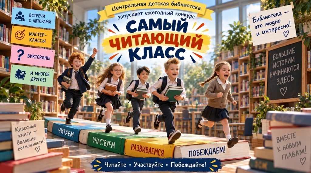 МБУК УЦБС | 📚 Внимание, школьники и учителя! Центральная детская библиотека запускает ежегодный конкурс "Самый читающий класс"! 🎉 МБУК УЦБС | 📚 Внимание, школьники и учителя! Центральная детская библиотека запускает ежегодный конкурс "Самый читающий класс"! 🎉